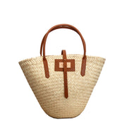 Artisan Palm Cone Shopper in Tan