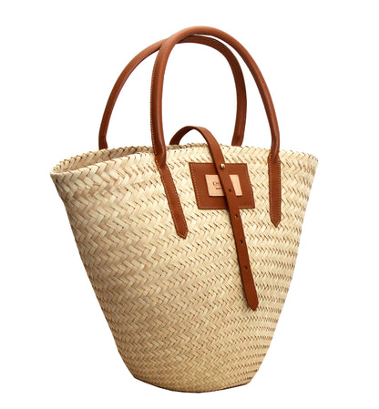 Artisan Palm Cone Shopper in Tan